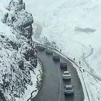 تصاویری از بارش برف در جاده چالوس