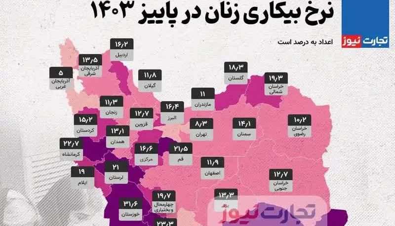 کاهش نرخ بیکاری زنان در سطح کشور