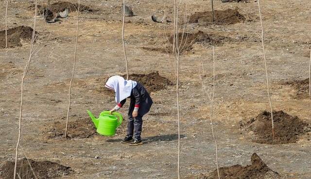 حضور «مادر دختری» برای کمک به طبیعت در گرمسار