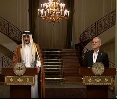 نشست خبری رئیس‌جمهور با امیر قطر؛ از تاکید بر مناسبات اقتصادی تا تحولات مهم سوریه و غزه