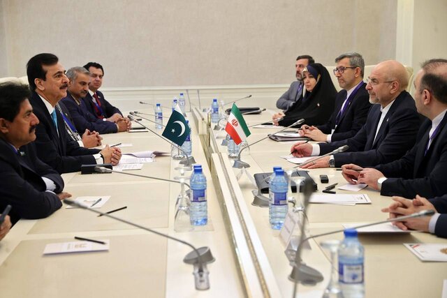 دیدار قالیباف با روسای مجالس پاکستان و عمان در باکو