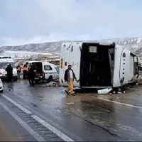 واژگونی اتوبوس در جاده اهر-کلیبر؛ ۱۳ نفر مصدوم شدند