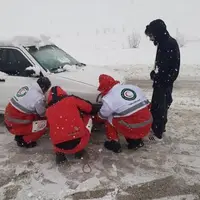 کولاک امدادگران در سرمای خراسان شمالی