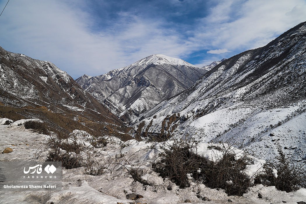 عکس/ طبیعت برفی کوهستان چالوس