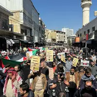  تظاهرات مردم اردن در مخالفت با طرح ترامپ برای کوچ اجباری فلسطینیان  