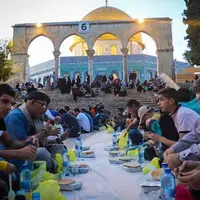 افطاری در مسجدالاقصی در ماه مبارک رمضان