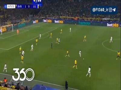 گل اول لیل به دورتموند توسط هارالدسون؛ دورتموند 1-1 لیل