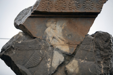 باران زمستانی در تخت جمشید