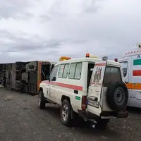 واژگونی اتوبوس در جاده چوپانان به انارک نایین ۱۹ مصدوم بر جا گذاشت