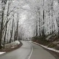 بارش برف در محور اسالم به خلخال؛ تردد با زنجیر چرخ امکانپذیر است