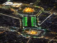 تصویر هوایی از بین‌الحرمین در شب بیست‌وسوم ماه‌ مبارک‌ رمضان