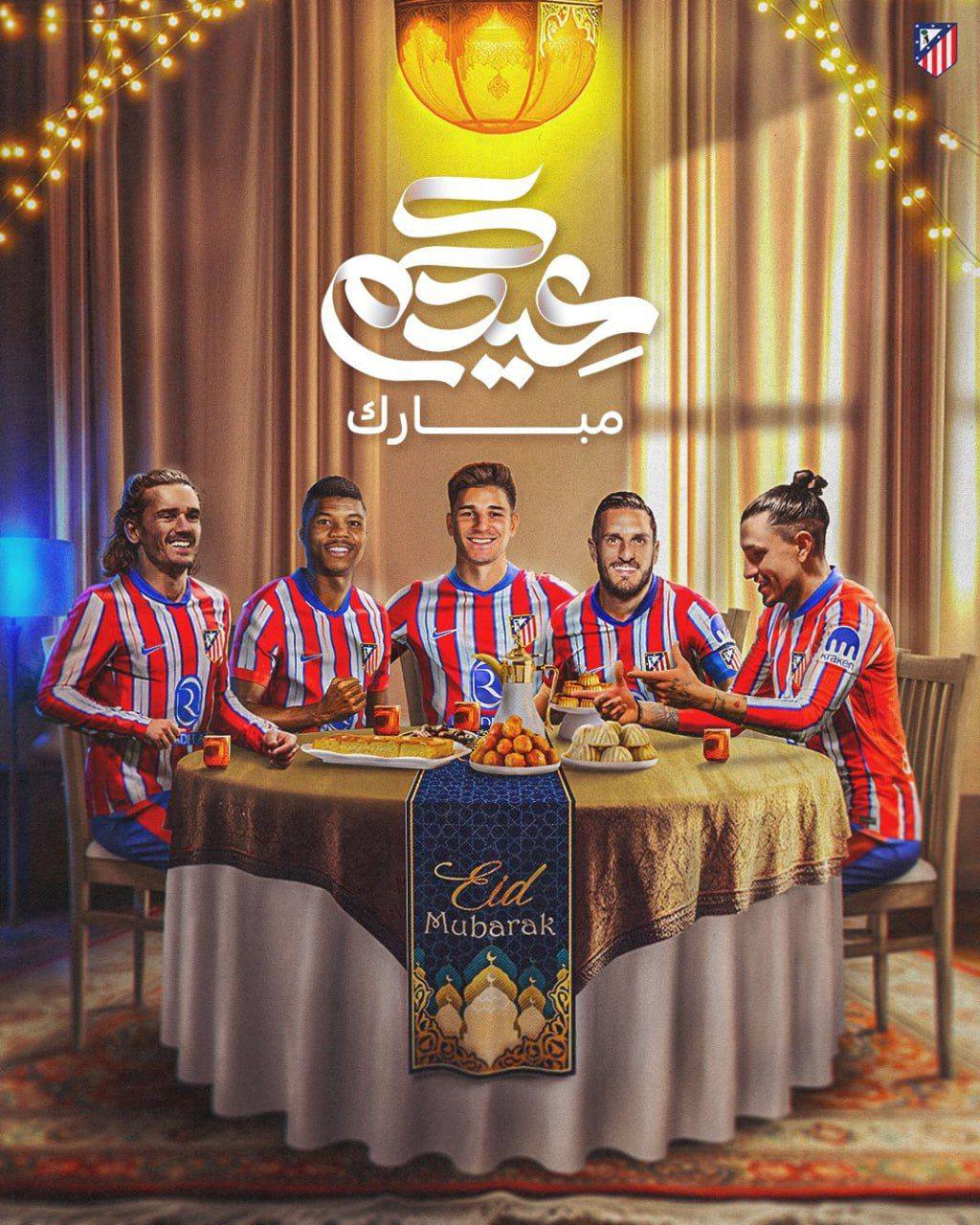 طرح/ پوستر جالب باشگاه‌ اتلتیکو مادرید به مناسبت عید فطر
