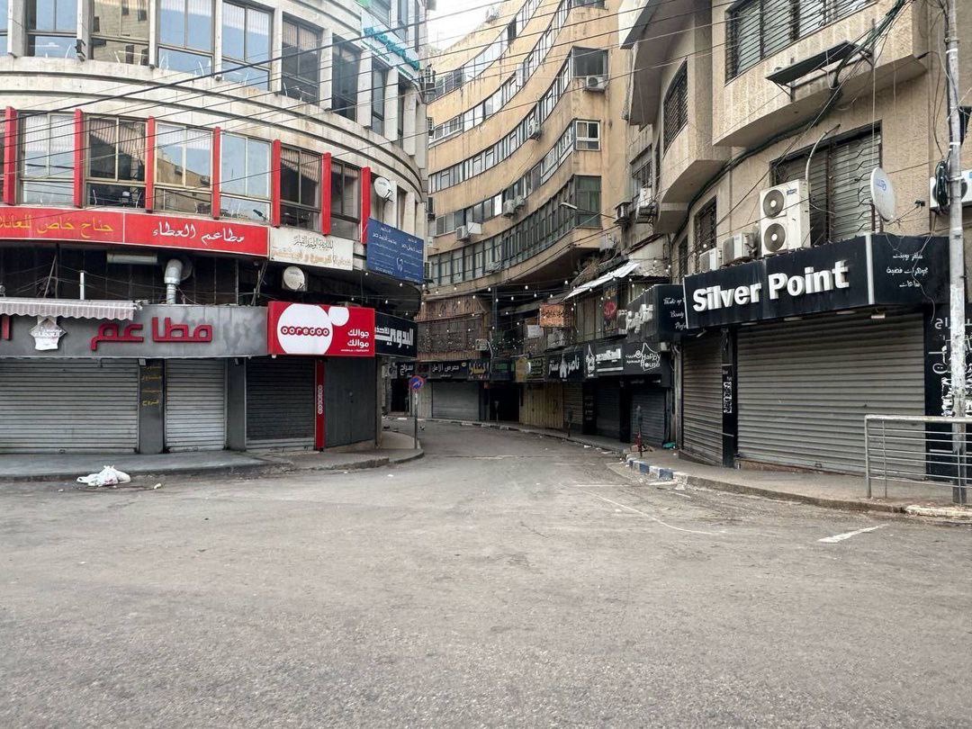اعتصاب گسترده در کرانه باختری در محکومیت جنگ غزه