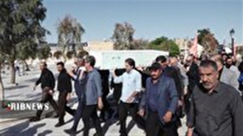 تشییع پیکر پدر شهید «سیدعباس الحسینی» در قم