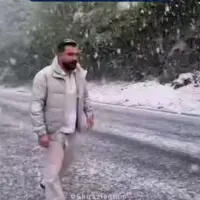 برف در جاده اسالم به خلخال