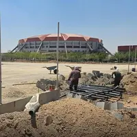 پایان زیرسازی چمن شماره ۲ ورزشگاه نقش جهان