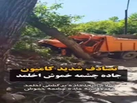 تصادف شدید کامیون در اخلمد