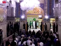 غبارروبی مضجع شریف رضوی در حضور برخی هنرمندان