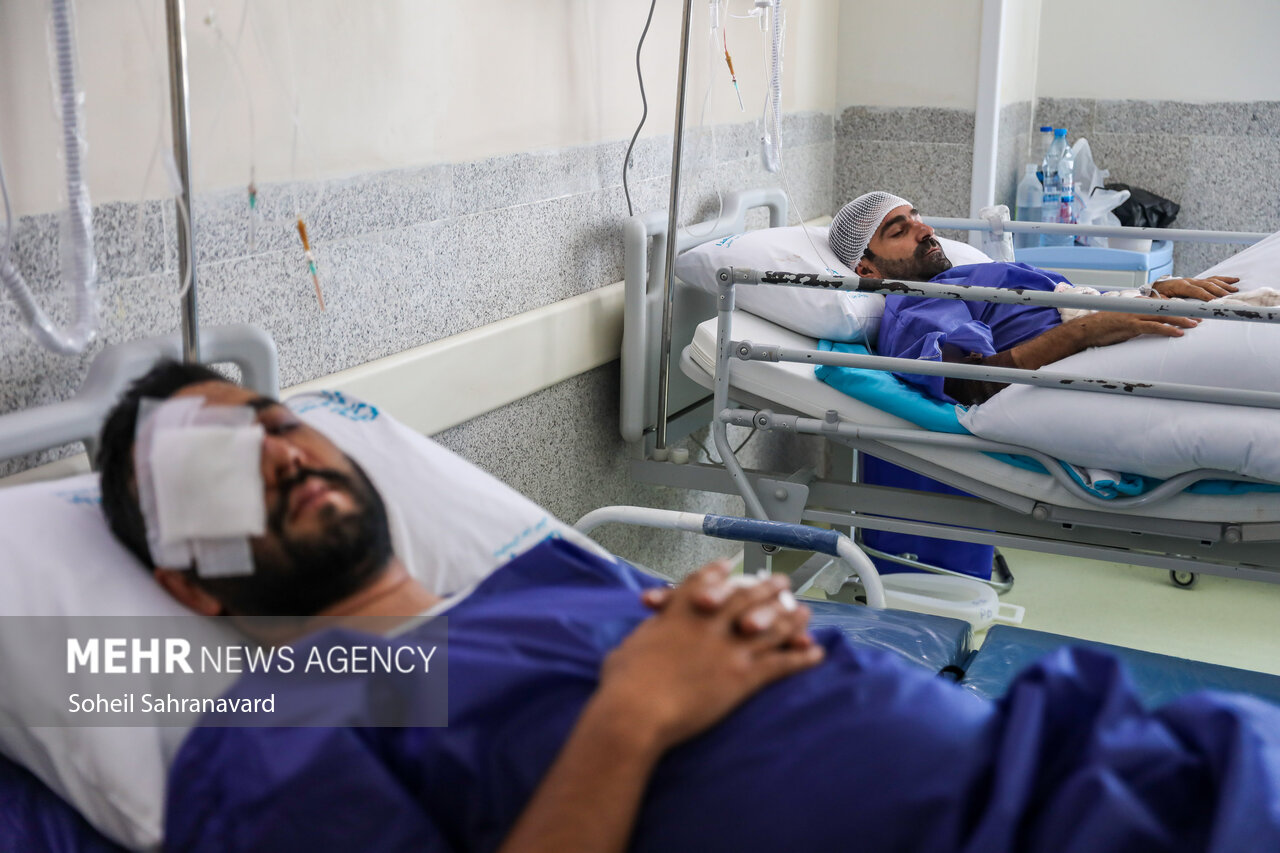 مصدومان حادثه بندر شهید رجایی