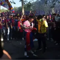 پلیس مانع درگیری هواداران بارسلونا و اینتر!