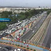 ترافیک شدید در میدان آزادی مشهد