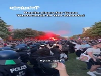 تظاهرات گسترده مردم برلین آلمان در حمایت از مردم غزه