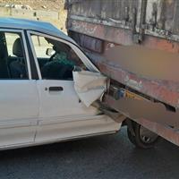 یک فوتی و ۲ مصدوم بر اثر برخورد کامیون و پراید در کمربندی شرقی کرمانشاه