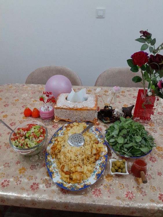 از شما/نهارخوشمزه امروزمون پلومخلوط رژیمی،نوش نگاه پرمهرتون 😋😋🌺