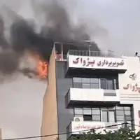 مهار آتش‌سوزی ژنراتور برق پشت‌بام مرکز تصویربرداری پزشکی در تبریز