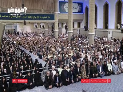 نوای زیبای لبیک حجاج بیت‌الله‌الحرام در ابتدای دیدار کارگزاران حج با رهبر انقلاب
