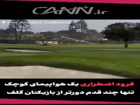 فرود اضطراری هواپیما در زمین گلف بازیکنان را شوکه کرد