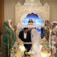 عقد ازدواج ۱۰۰ زوج جوان در روز بزرگداشت میلاد حضرت معصومه (س)