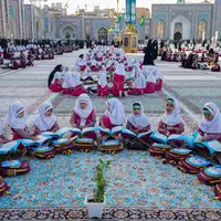 عکس/ تصاویری زیبا از اجتماع دیروز زائران خردسال امام رضا(ع)