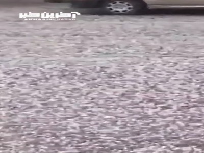 بارش شدید تگرگ در تبریز