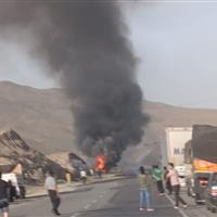 واژگونی تانکر مازوت در سمنان برای لحظاتی جاده را مسدود کرد