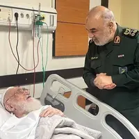 عیادت فرمانده سپاه از یک مرجع تقلید؛ آیت‌الله نوری همدانی سرلشکر سلامی را «دست راست رهبری» خواند