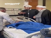 عیادت رئیس قوه‌ قضائیه از آیت‌الله نوری همدانی