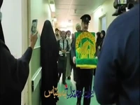 عیادت خادمان‌ حرم امام رضا(ع) از مصدومین حادثه‌ بندر رجایی