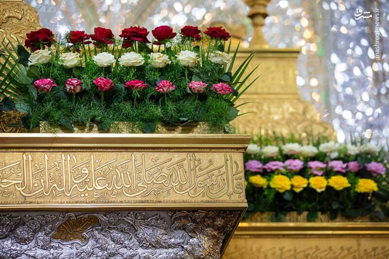 عکس/ گل‌آرایی ضریح سیدالشهدا در آستانه ولادت امام رئوف