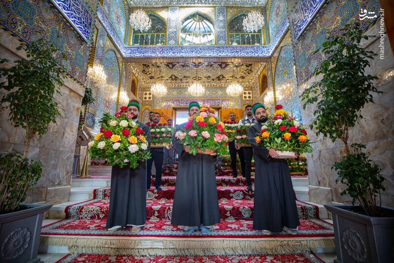 عکس/ گل‌آرایی ضریح سیدالشهدا در آستانه ولادت امام رئوف