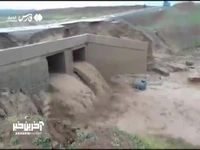 جاری شدن سیل در جعفرآباد مغان و آسیب به پل‌ها