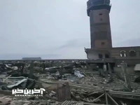 حجم گسترده ویرانی در فرودگاه صنعاء
