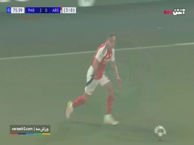 گل اول آرسنال به پاری‌سن‌ژرمن توسط ساکا