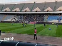 نمایی از ورزشگاه آزادی پیش از مصاف دو تیم استقلال و چادرملو اردکان