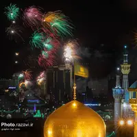 عکس/ تصویری‌ دیدنی از آتش‌بازی در شب میلاد حضرت رضا(ع)
