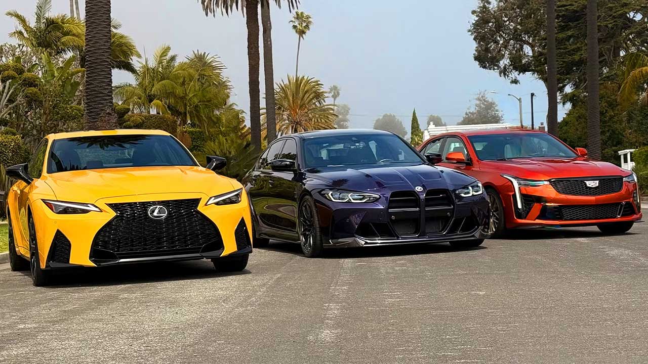 نبرد لکسوس IS500 با کادیلاک CT4-V بلکوینگ و بیامو M3، آدرنالین خالص!