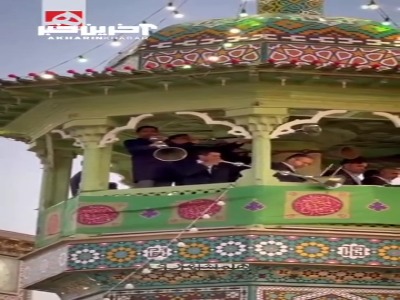 نقاره زنی در حرم حضرت معصومه (س) به مناسبت میلاد امام رضا(ع)