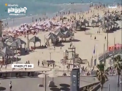 تصاویری از فرار دسته جمعی شهرک نشینان صهیونیست در پی شلیک موشک یمن
