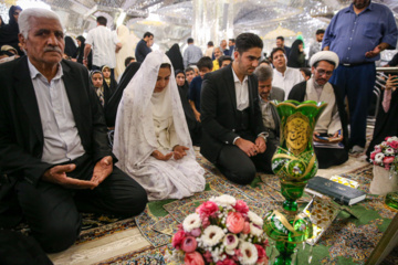 عقد زوجهای جوان به مناسبت میلاد امام هشتم در حرم مطهر رضوی
