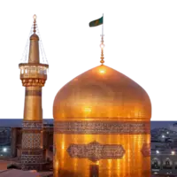 نمایی زیبا از تعویض پرچم گنبد امام رضا(ع)